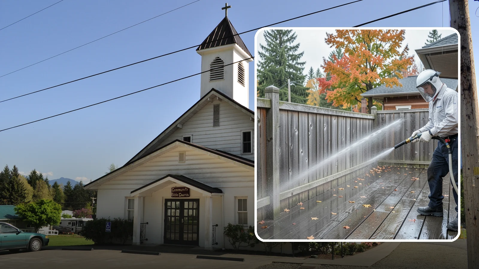 Wood Fence Washing in Concrete, Skagit County, WA - Pressure-controlled washing for pressure-treated and fir fences that keeps the boards intact while clearing years of grime.