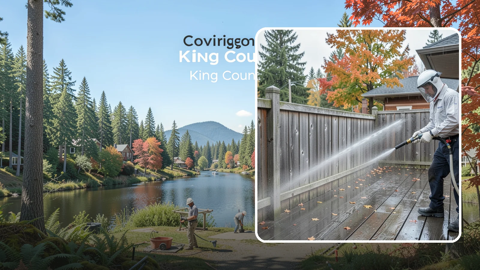 Wood Fence Washing in Covington, King County, WA - Pressure-controlled washing for pressure-treated and fir fences that keeps the boards intact while clearing years of grime.
