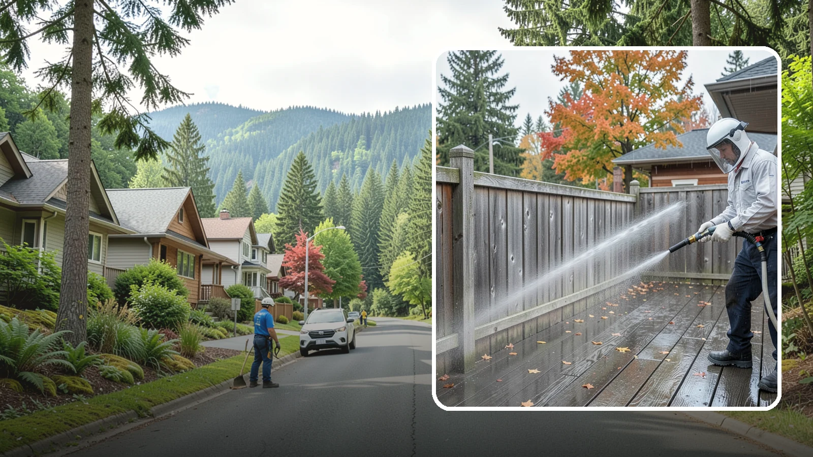 Wood Fence Washing in Darrington, Snohomish County, WA - Pressure-controlled washing for pressure-treated and fir fences that keeps the boards intact while clearing years of grime.