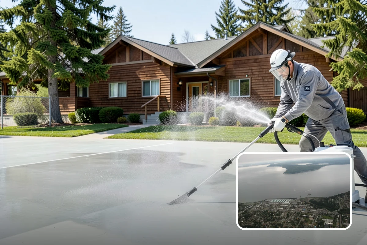 Wood Fence Washing in Des Moines, King County, WA - Clears algae and dark rundown streaks from every picket