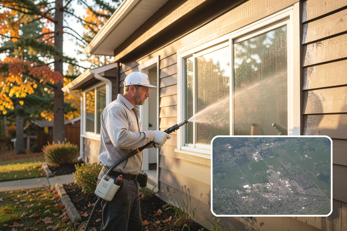 Wood Fence Washing in Enumclaw, King County, WA - Clears algae and dark rundown streaks from every picket