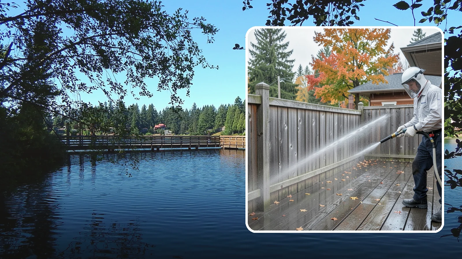 Wood Fence Washing in Federal Way, King County, WA - Pressure-controlled washing for pressure-treated and fir fences that keeps the boards intact while clearing years of grime.