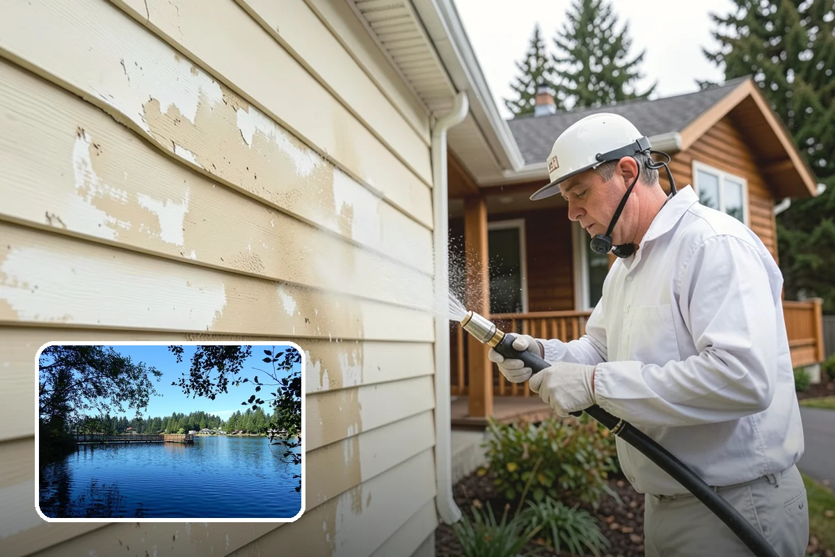 Wood Fence Washing in Federal Way, King County, WA - Clears algae and dark rundown streaks from every picket