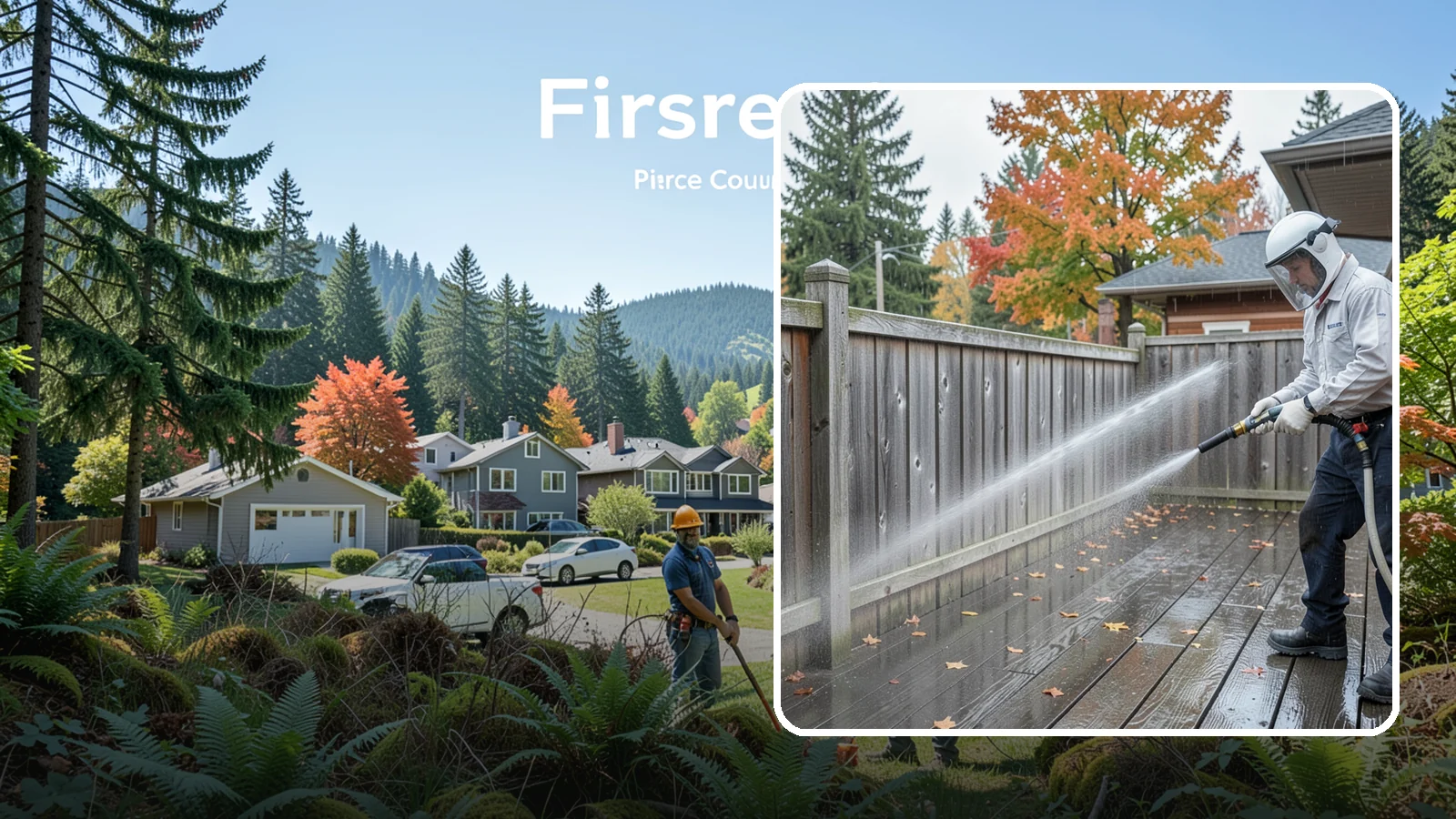 Wood Fence Washing in Fircrest, Pierce County, WA - Pressure-controlled washing for pressure-treated and fir fences that keeps the boards intact while clearing years of grime.