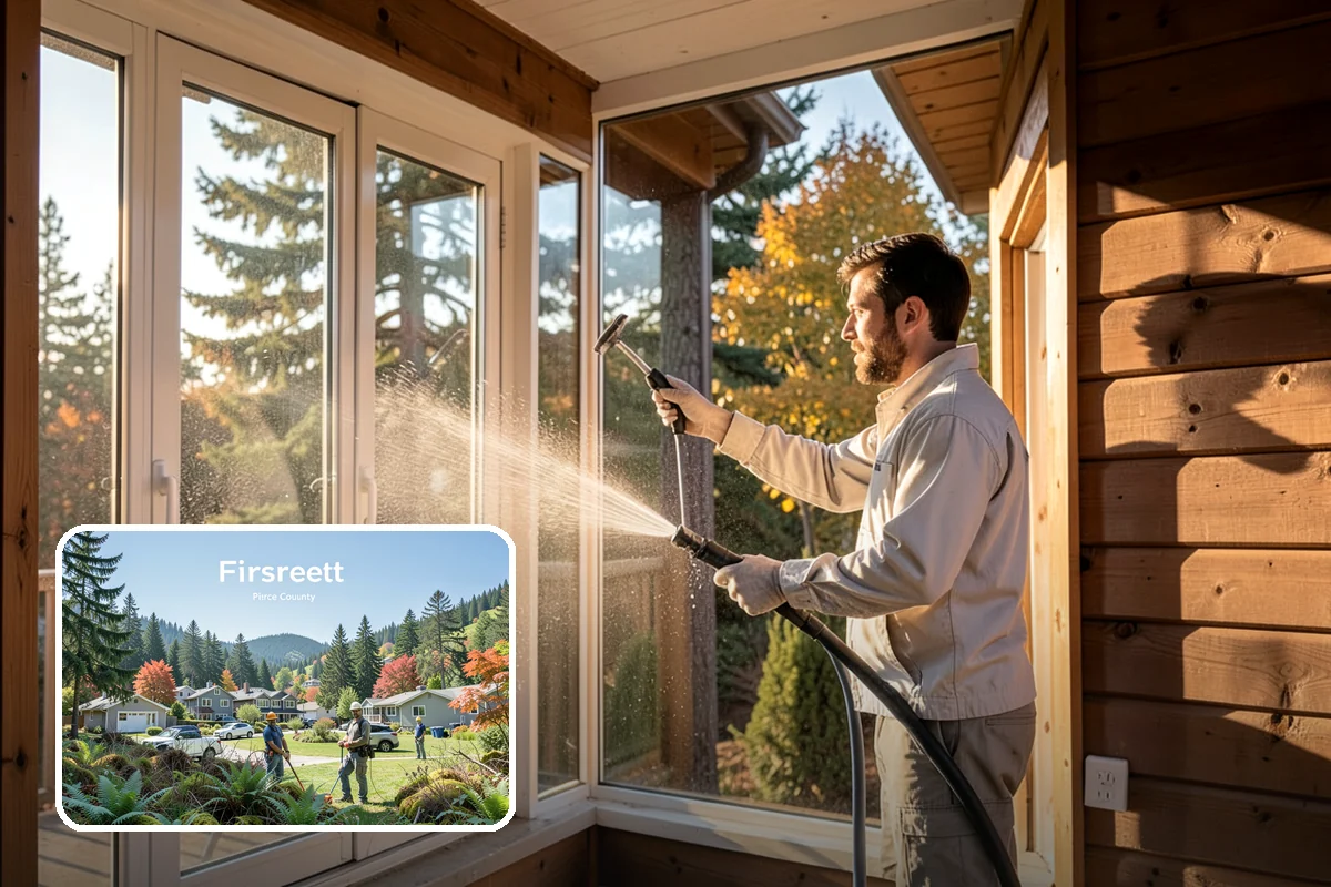 Wood Fence Washing in Fircrest, Pierce County, WA - Clears algae and dark rundown streaks from every picket