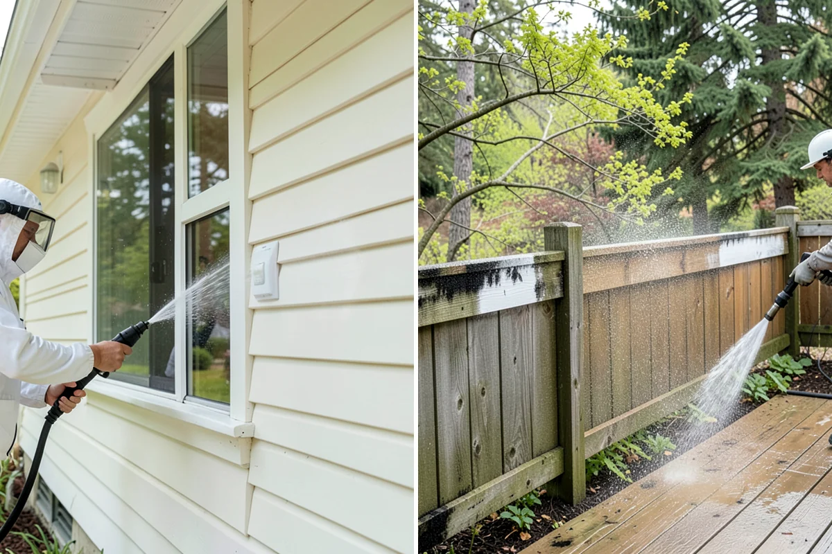 Wood Fence Washing in Gig Harbor, Pierce County, WA - Inspect for loose or rotted boards before starting