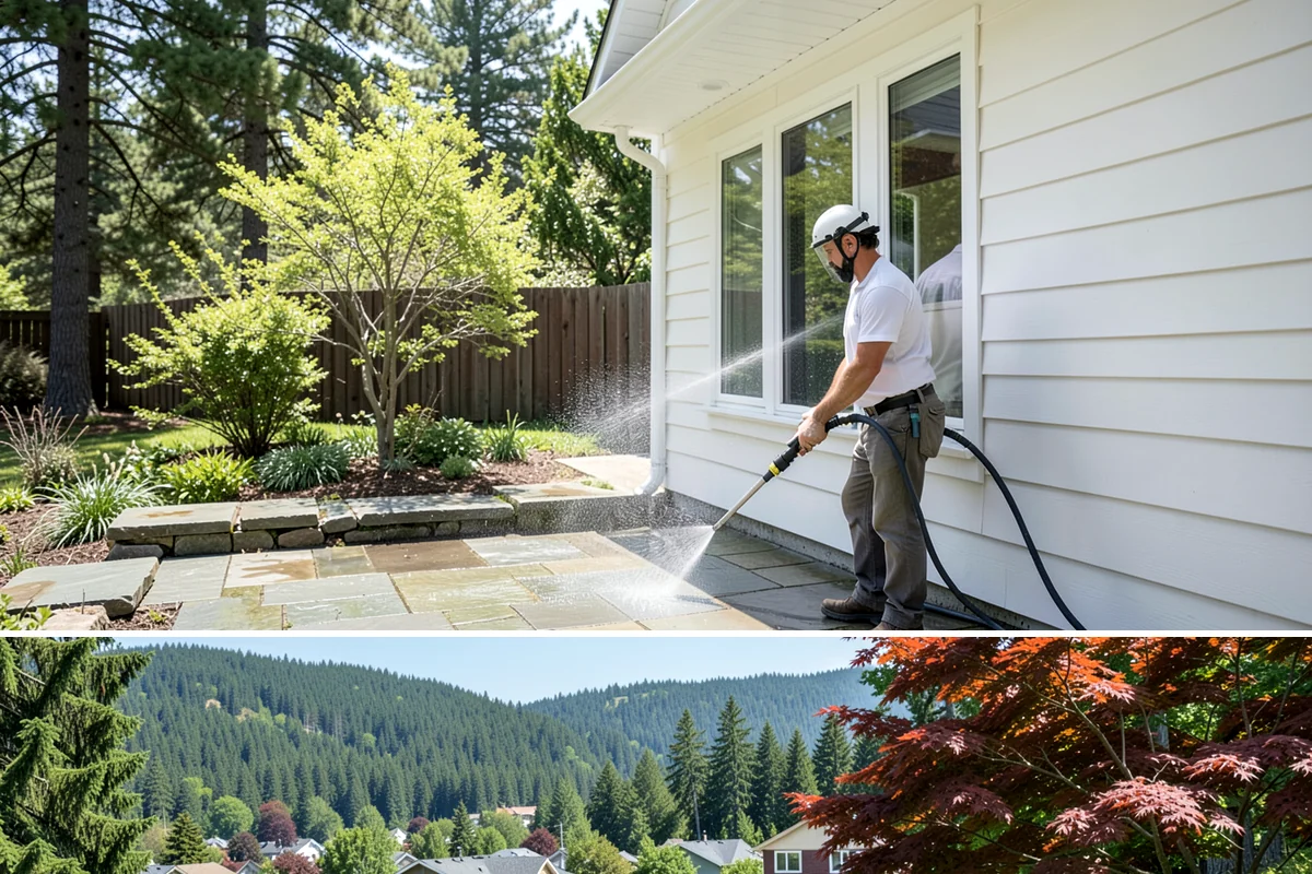Wood Fence Washing in Index, Snohomish County, WA - Aim for the drier summer months when the boards can dry out fully between washes and rains.
