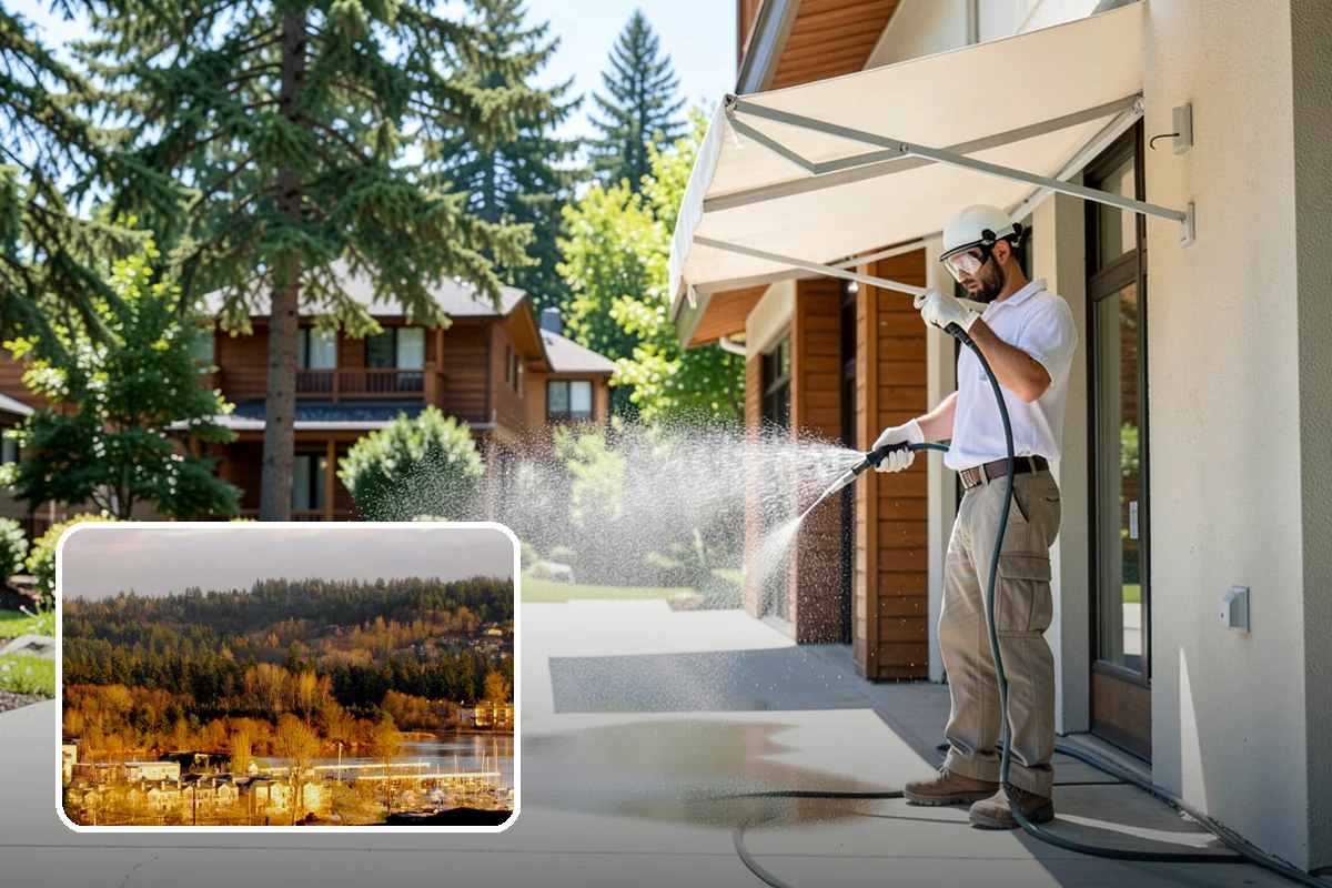 Wood Fence Washing in Kenmore, King County, WA - Clears algae and dark rundown streaks from every picket