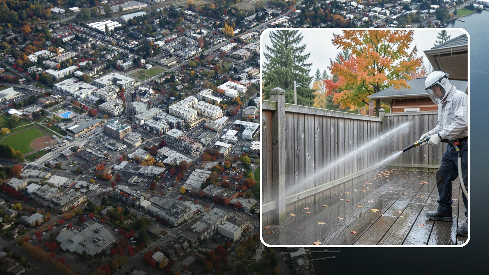 Wood Fence Washing in Kirkland, King County, WA - Pressure-controlled washing for pressure-treated and fir fences that keeps the boards intact while clearing years of grime.