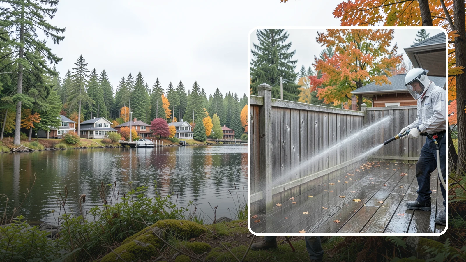 Wood Fence Washing in La Conner, Skagit County, WA - Pressure-controlled washing for pressure-treated and fir fences that keeps the boards intact while clearing years of grime.