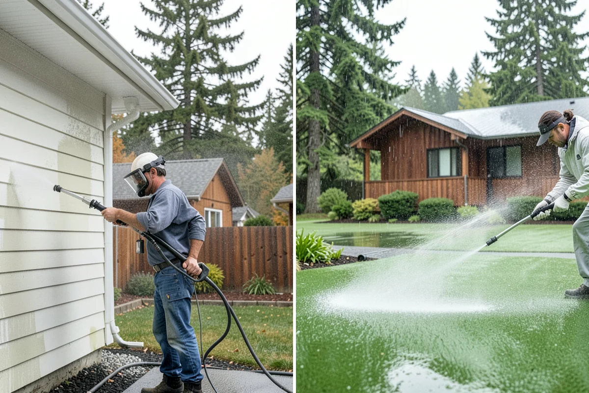 Wood Fence Washing in Lake Forest Park, King County, WA - Inspect for loose or rotted boards before starting