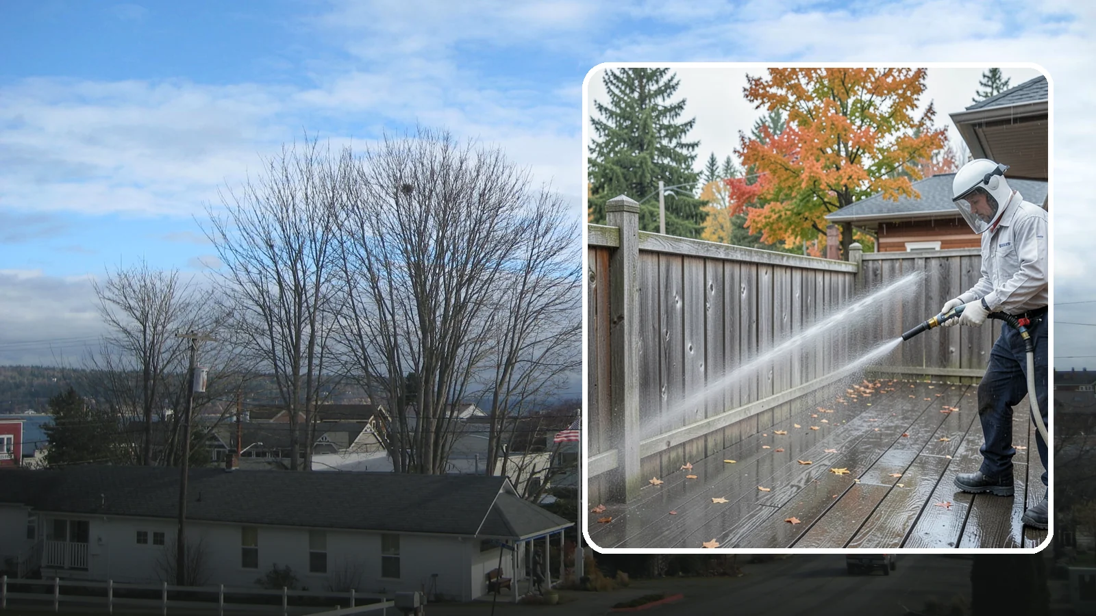 Wood Fence Washing in Langley, Island County, WA - Pressure-controlled washing for pressure-treated and fir fences that keeps the boards intact while clearing years of grime.
