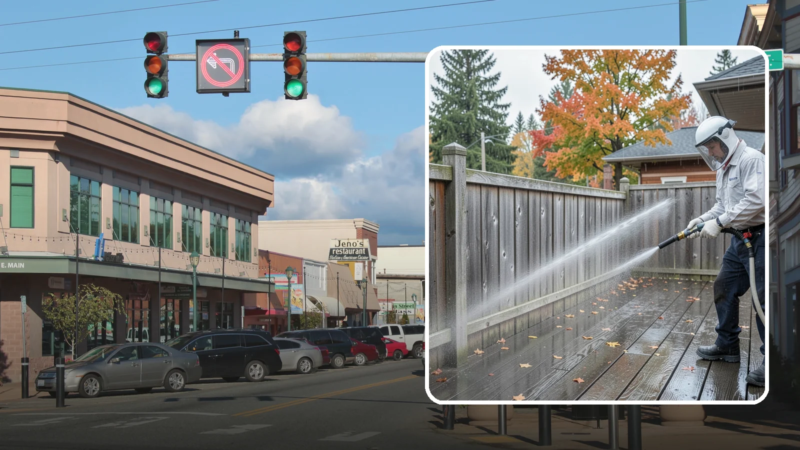 Wood Fence Washing in Monroe, Snohomish County, WA - Pressure-controlled washing for pressure-treated and fir fences that keeps the boards intact while clearing years of grime.