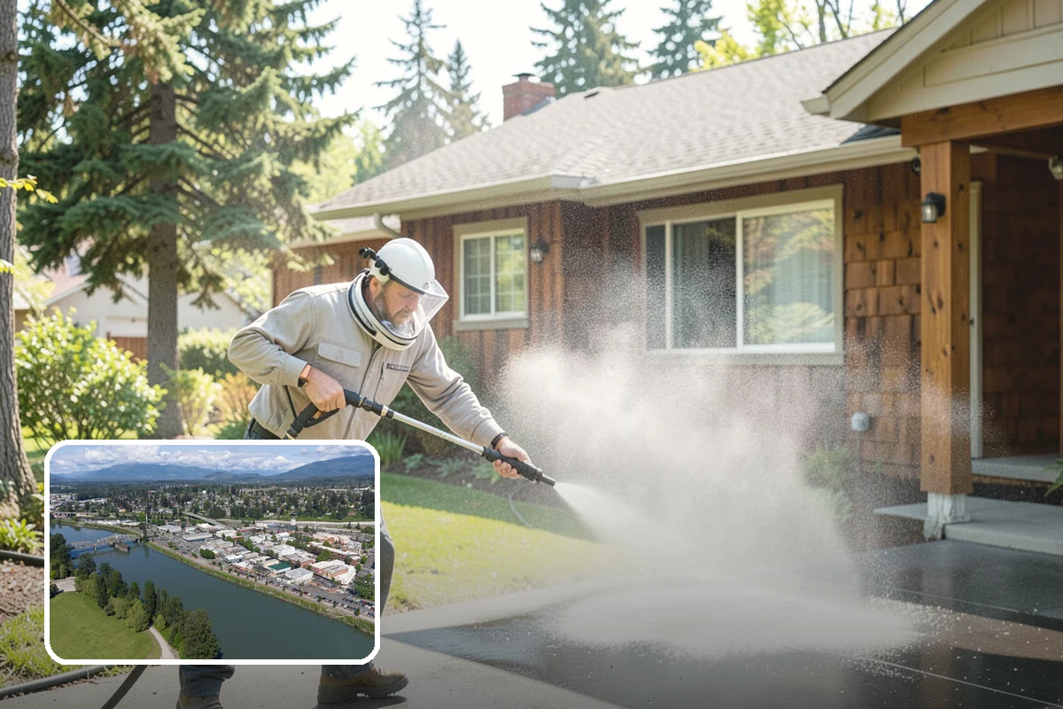 Wood Fence Washing in Mount Vernon, Skagit County, WA - Clears algae and dark rundown streaks from every picket