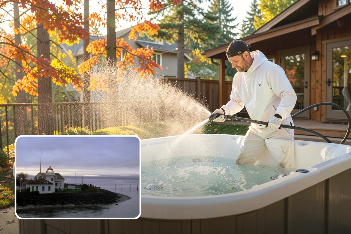 Wood Fence Washing in Mukilteo, Snohomish County, WA - Clears algae and dark rundown streaks from every picket
