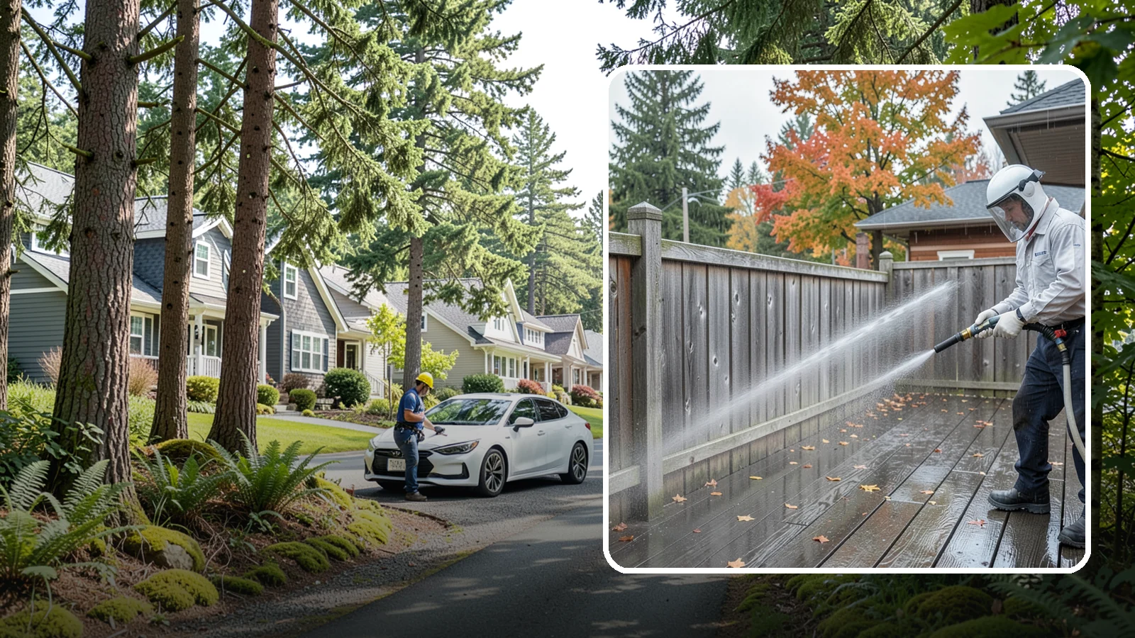 Wood Fence Washing in Normandy Park, King County, WA - Pressure-controlled washing for pressure-treated and fir fences that keeps the boards intact while clearing years of grime.