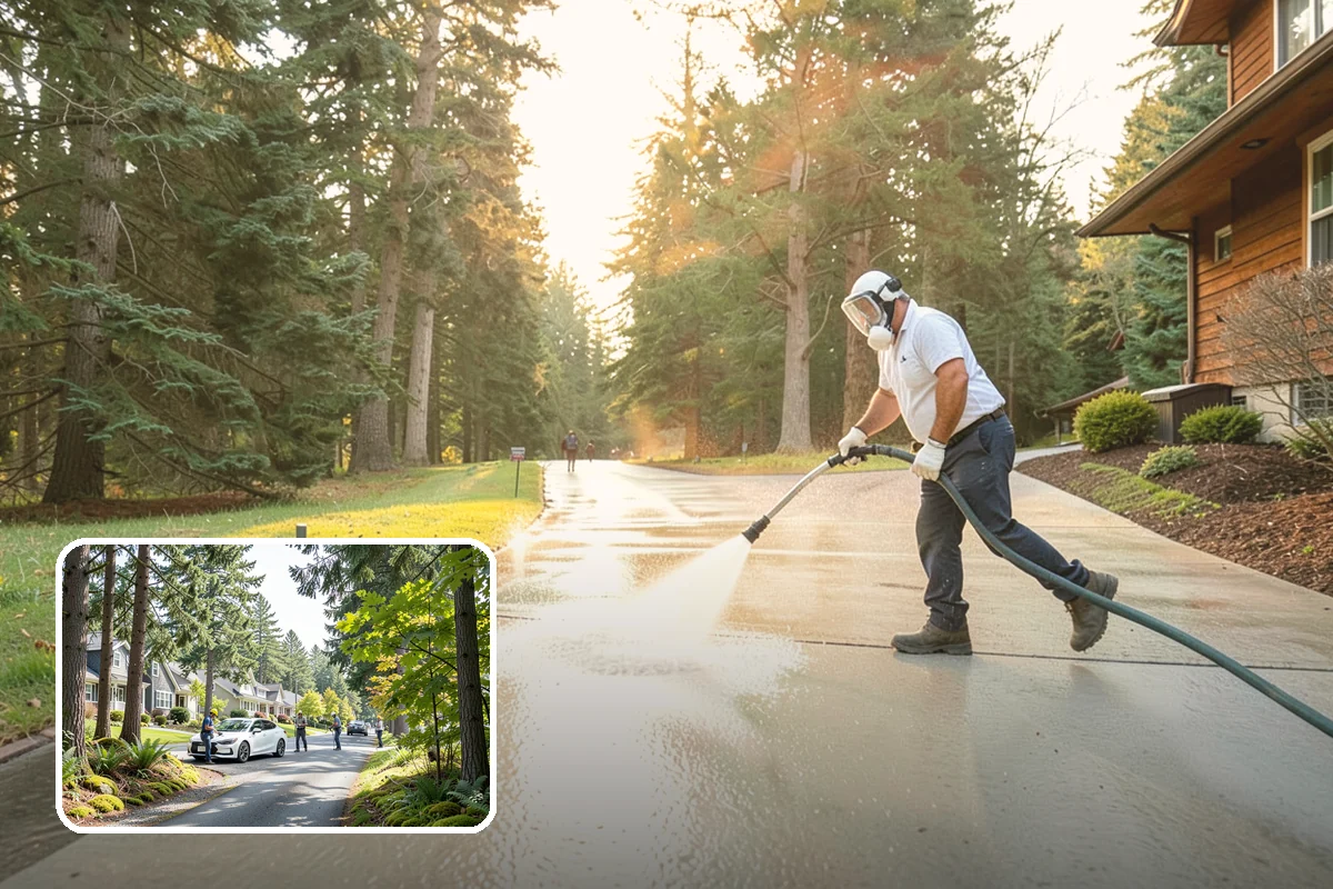 Wood Fence Washing in Normandy Park, King County, WA - Clears algae and dark rundown streaks from every picket