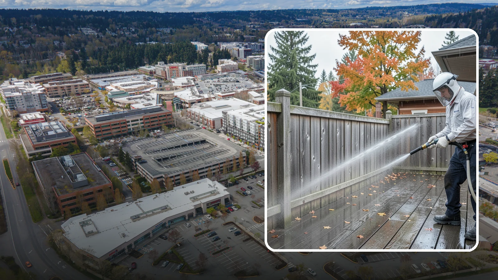Wood Fence Washing in Redmond, King County, WA - Pressure-controlled washing for pressure-treated and fir fences that keeps the boards intact while clearing years of grime.