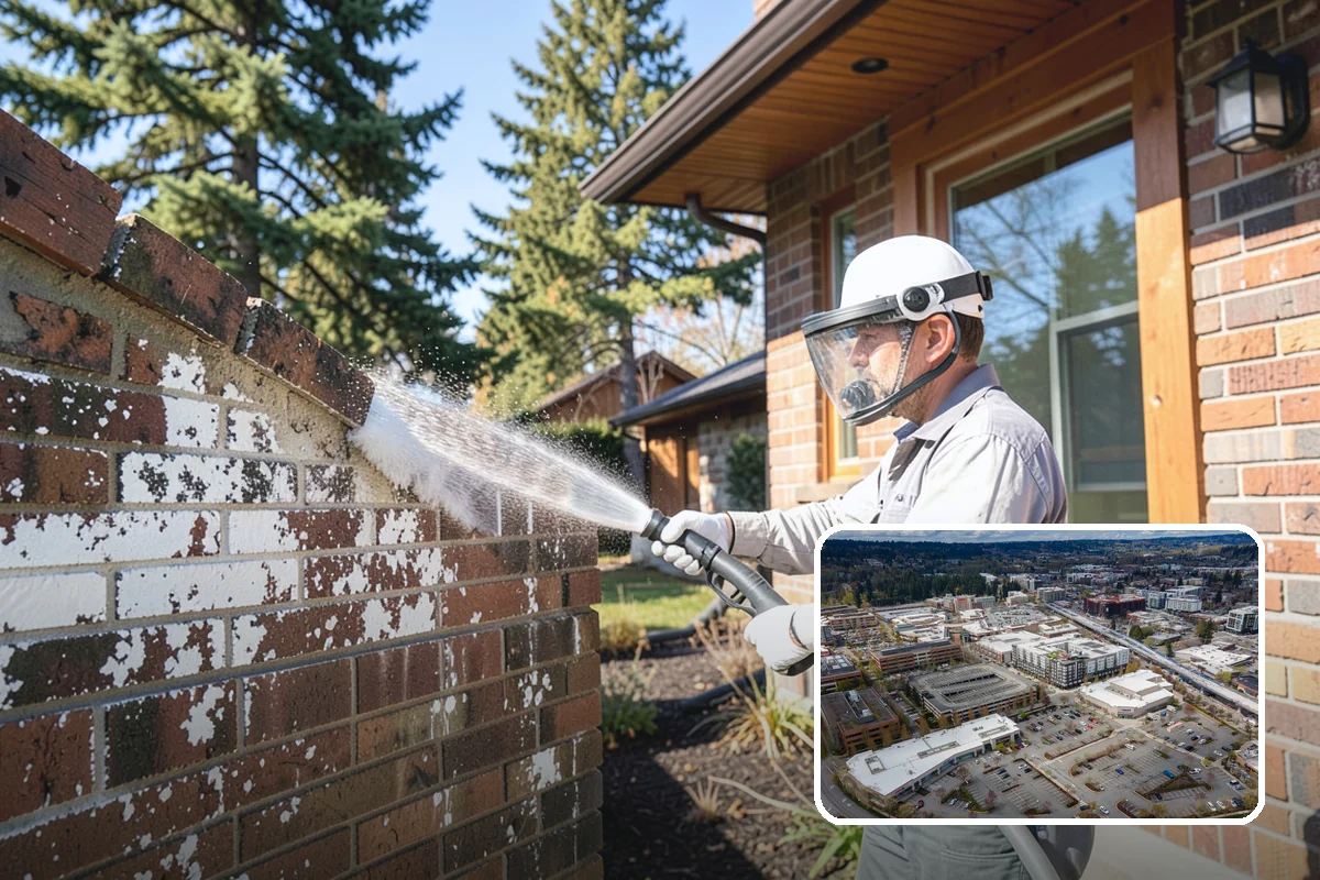 Wood Fence Washing in Redmond, King County, WA - Clears algae and dark rundown streaks from every picket