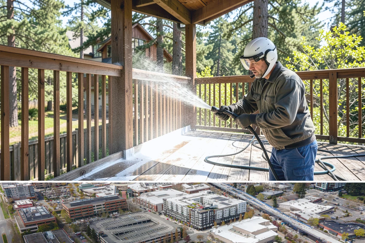 Wood Fence Washing in Redmond, King County, WA - Aim for the drier summer months when the boards can dry out fully between washes and rains.