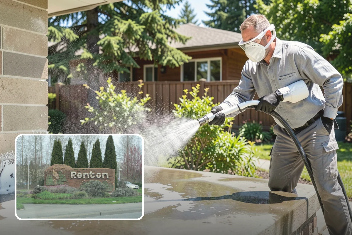 Wood Fence Washing in Renton, King County, WA - Clears algae and dark rundown streaks from every picket