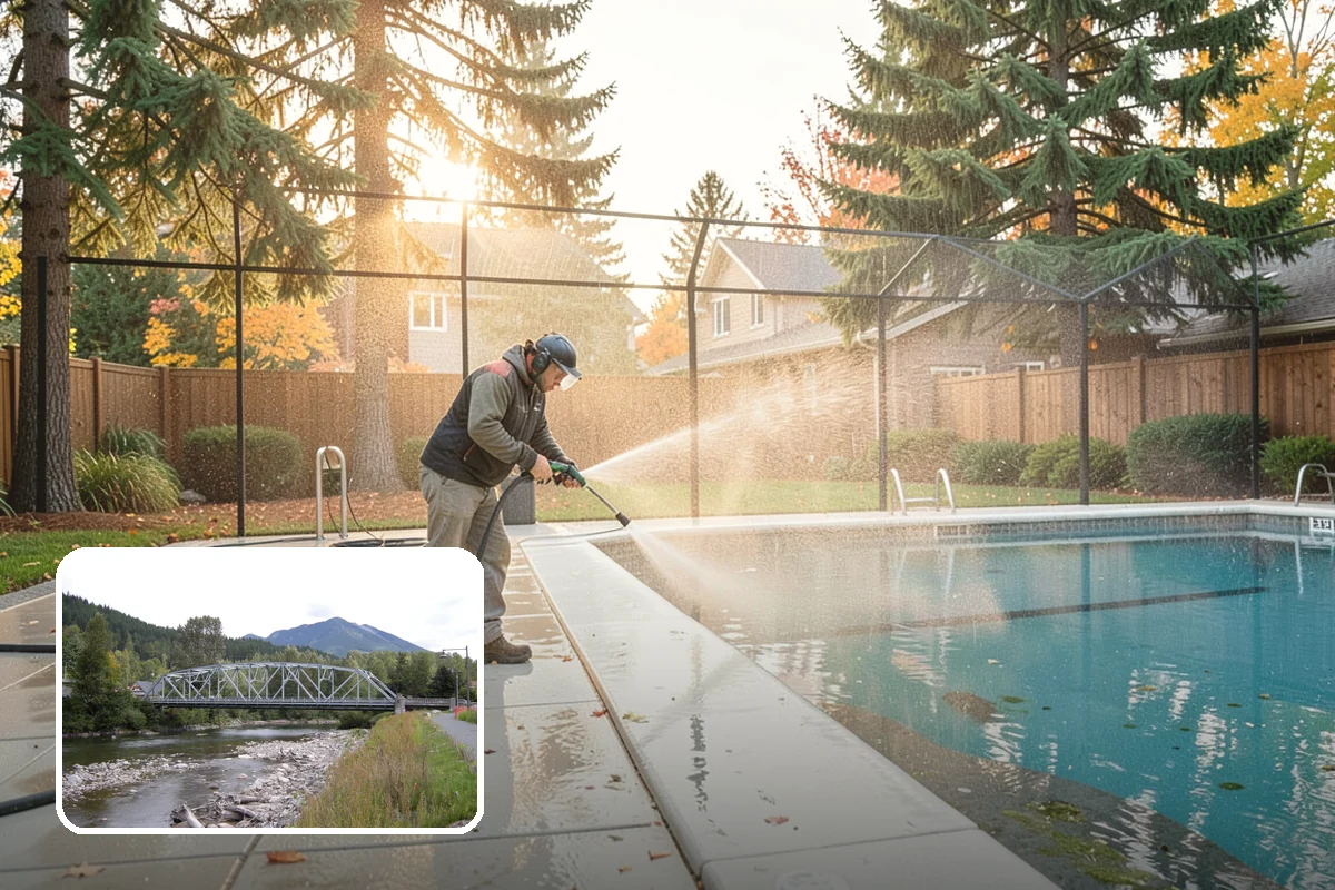 Wood Fence Washing in Skykomish, King County, WA - Clears algae and dark rundown streaks from every picket