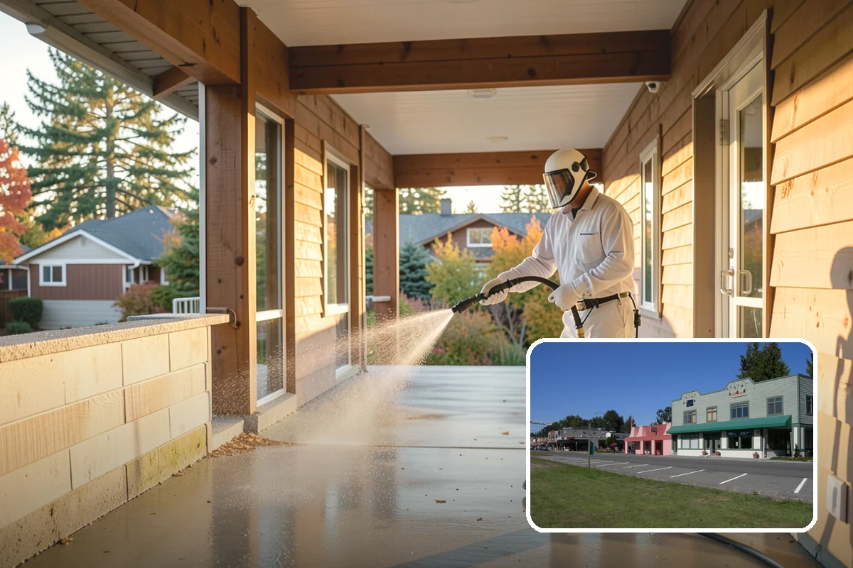 Wood Fence Washing in Snoqualmie, King County, WA - Clears algae and dark rundown streaks from every picket