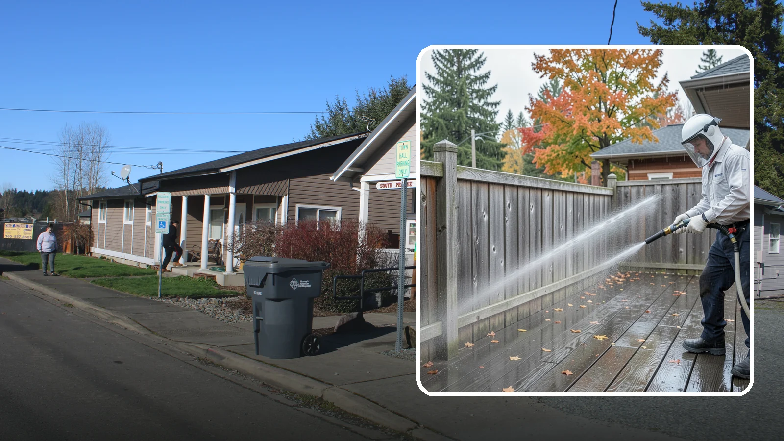 Wood Fence Washing in South Prairie, Pierce County, WA - Pressure-controlled washing for pressure-treated and fir fences that keeps the boards intact while clearing years of grime.