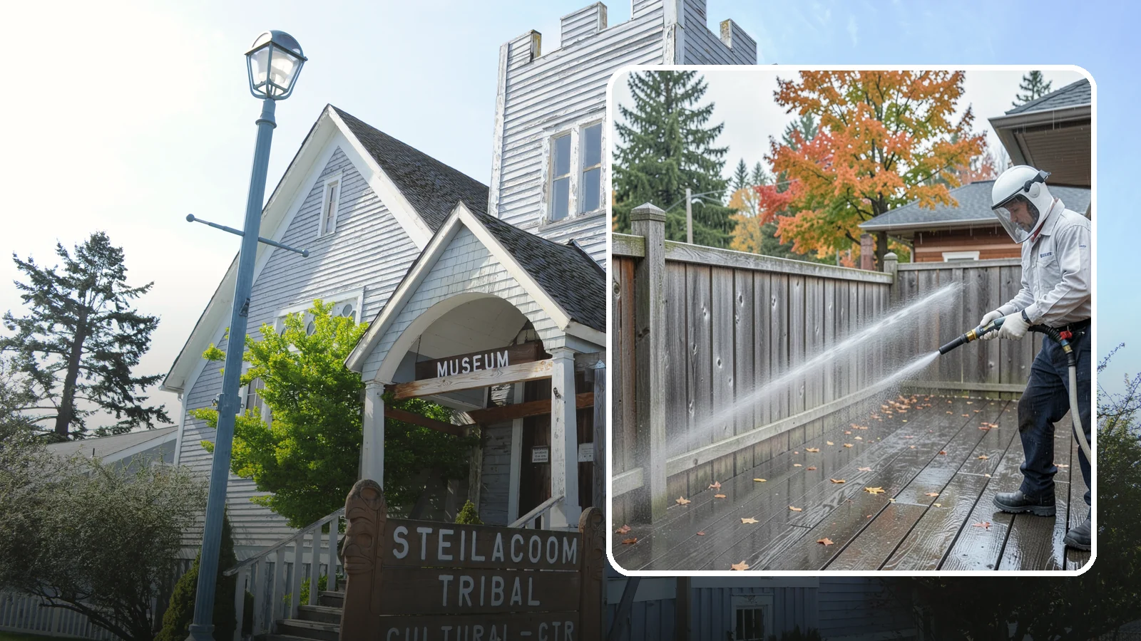 Wood Fence Washing in Steilacoom, Pierce County, WA - Pressure-controlled washing for pressure-treated and fir fences that keeps the boards intact while clearing years of grime.