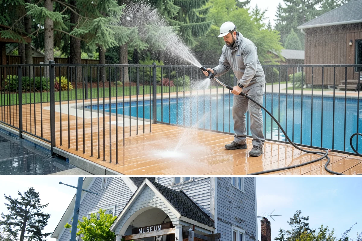 Wood Fence Washing in Steilacoom, Pierce County, WA - Aim for the drier summer months when the boards can dry out fully between washes and rains.
