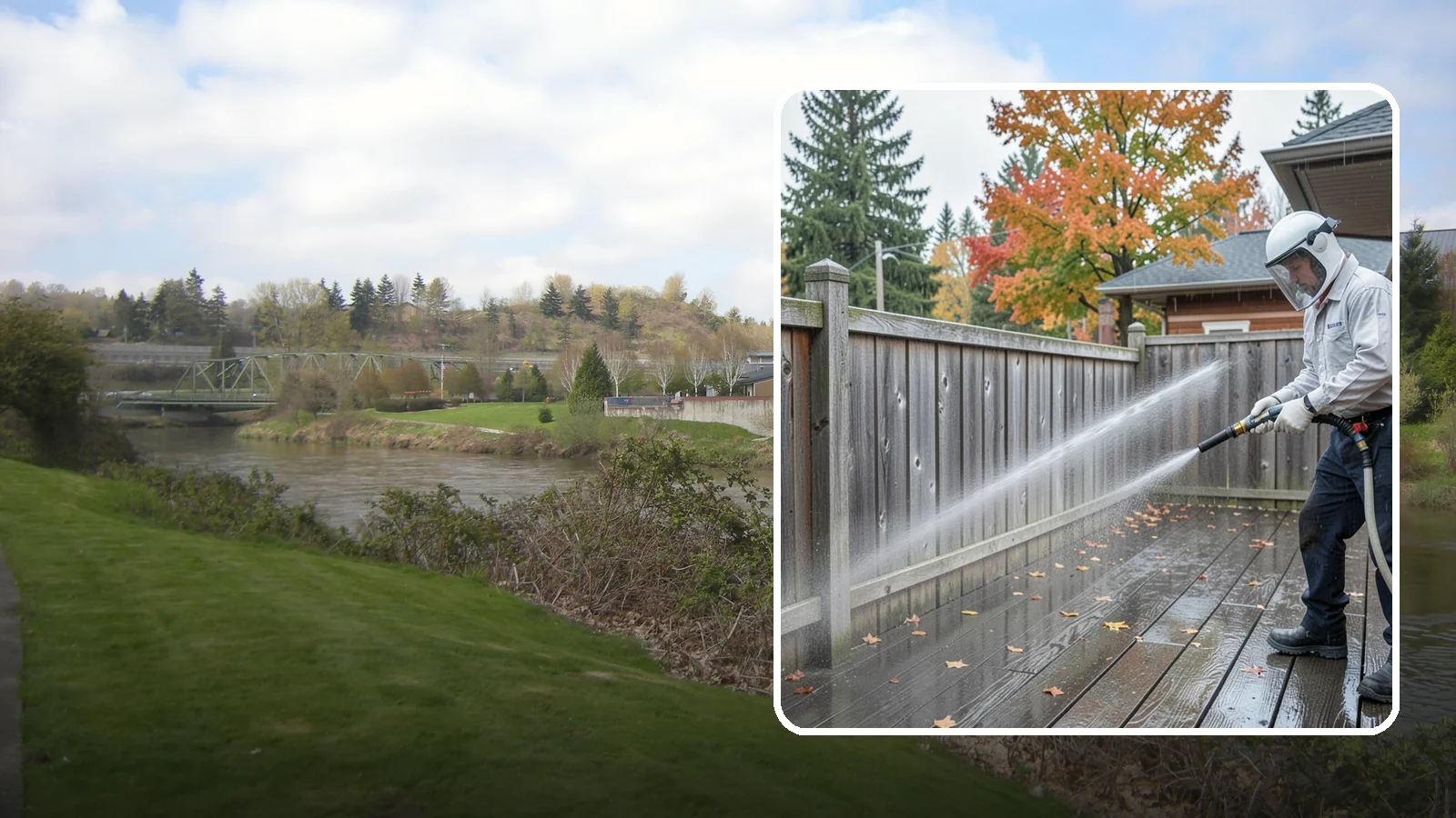 Wood Fence Washing in Tukwila, King County, WA - Pressure-controlled washing for pressure-treated and fir fences that keeps the boards intact while clearing years of grime.
