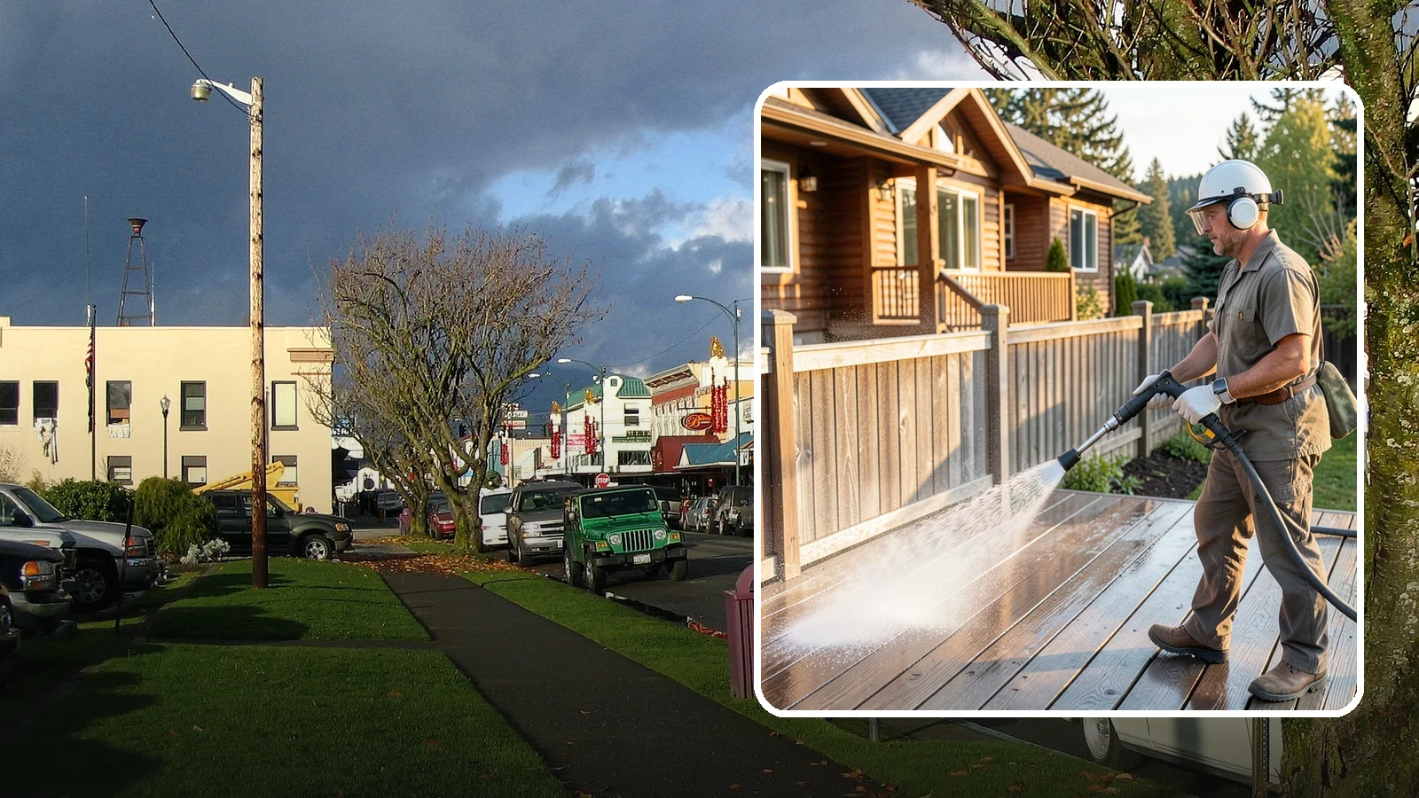 Wood Restoration in Arlington, Snohomish County, WA - Full restoration of gray, weathered wood surfaces that strips old finish, brightens the grain, and readies boards for lasting...