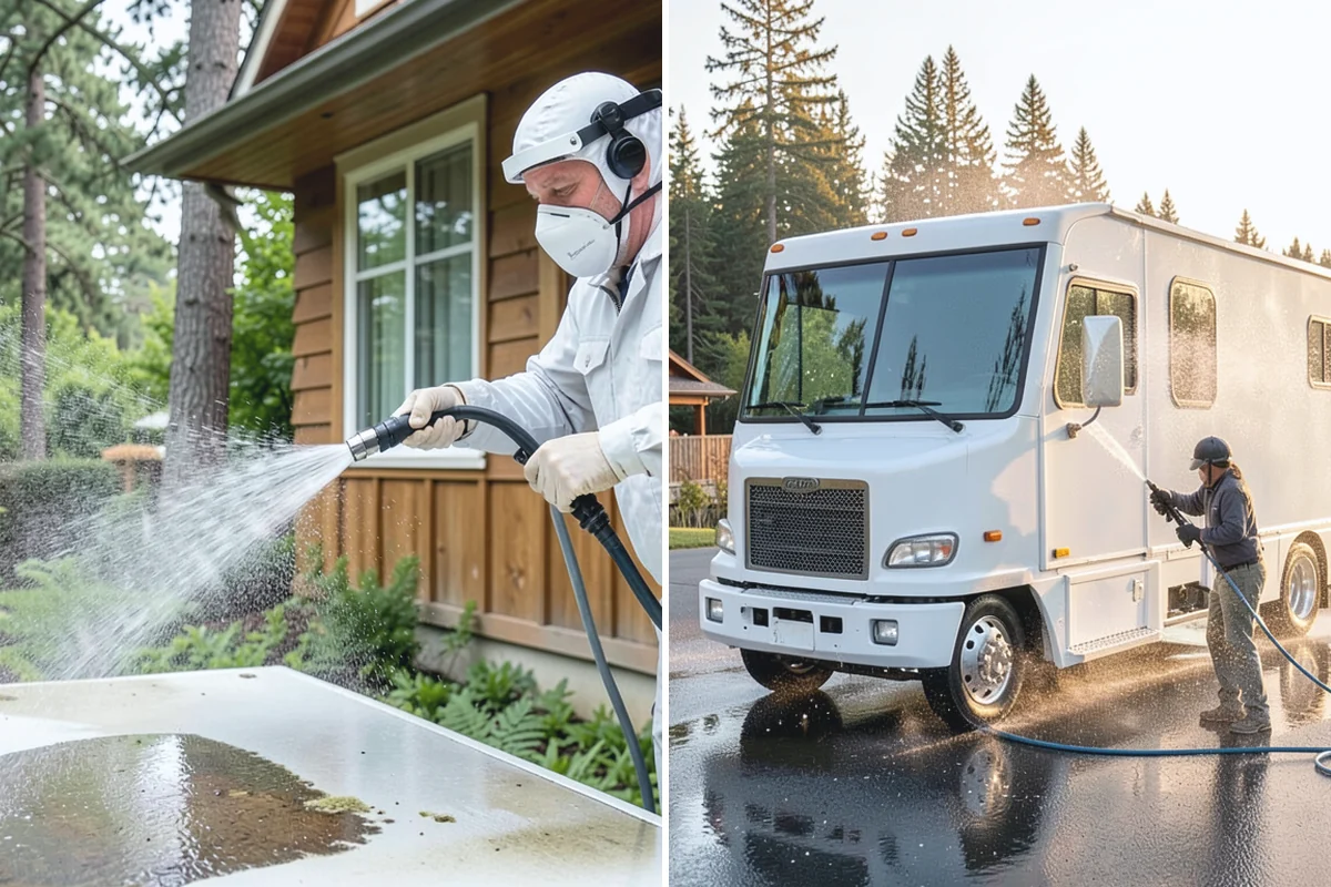 Wood Restoration in Beaux Arts Village, King County, WA - Apply stripper to remove old stain, sealer, or paint