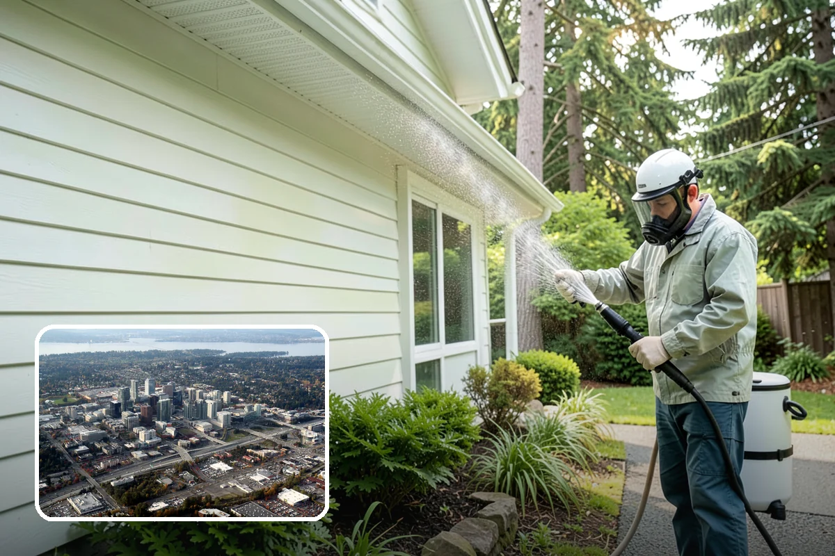 Wood Restoration in Bellevue, King County, WA - Reverses gray weathering and reveals fresh wood tone