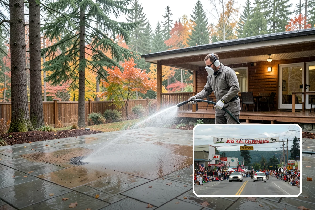 Wood Restoration in Carnation, King County, WA - Reverses gray weathering and reveals fresh wood tone