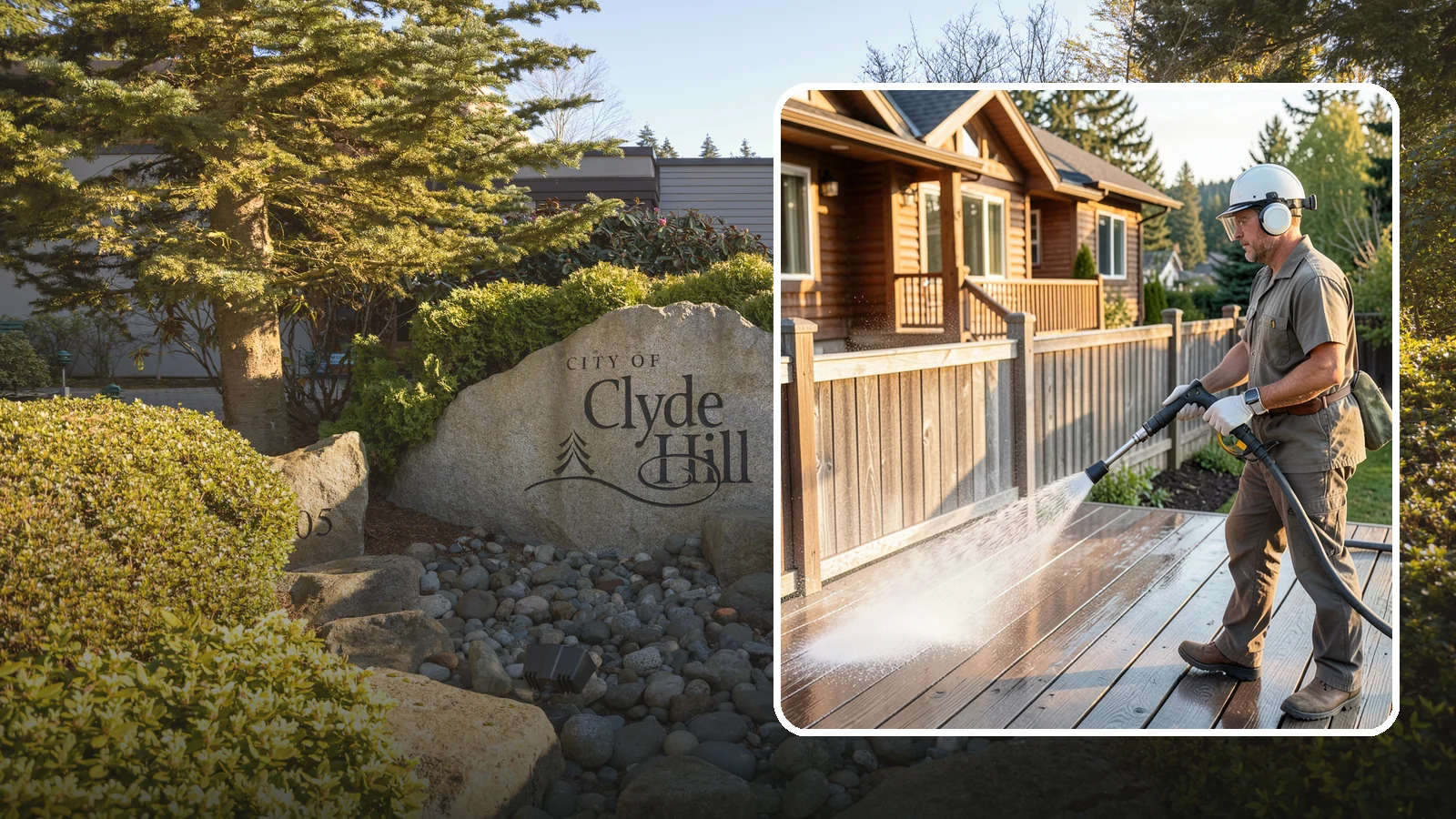 Wood Restoration in Clyde Hill, King County, WA - Full restoration of gray, weathered wood surfaces that strips old finish, brightens the grain, and readies boards for lasting...