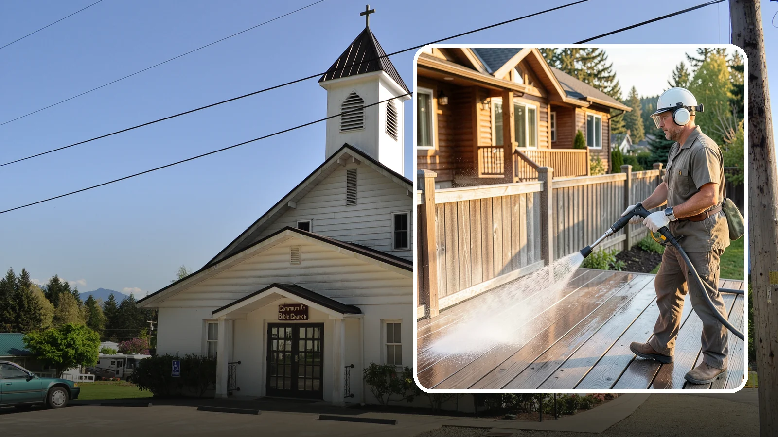 Wood Restoration in Concrete, Skagit County, WA - Full restoration of gray, weathered wood surfaces that strips old finish, brightens the grain, and readies boards for lasting...