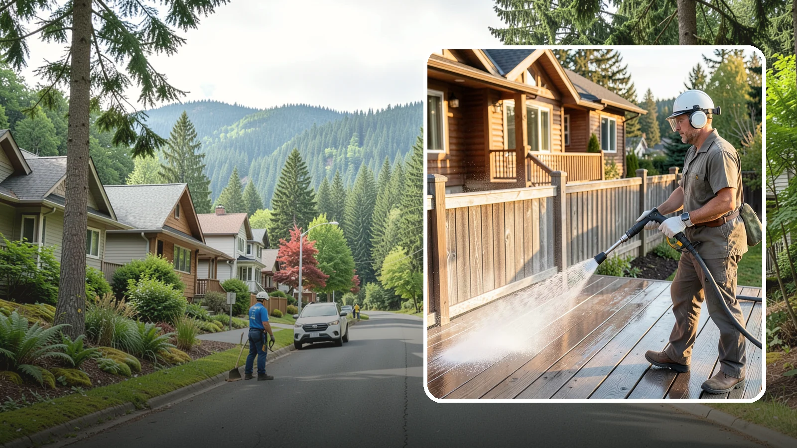 Wood Restoration in Darrington, Snohomish County, WA - Full restoration of gray, weathered wood surfaces that strips old finish, brightens the grain, and readies boards for lasting...