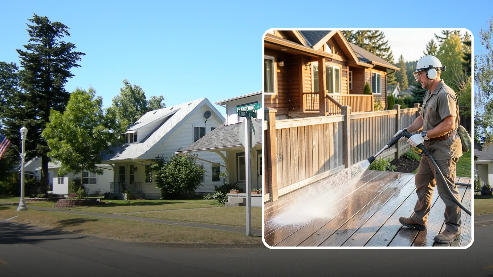 Wood Restoration in DuPont, Pierce County, WA - Full restoration of gray, weathered wood surfaces that strips old finish, brightens the grain, and readies boards for lasting...
