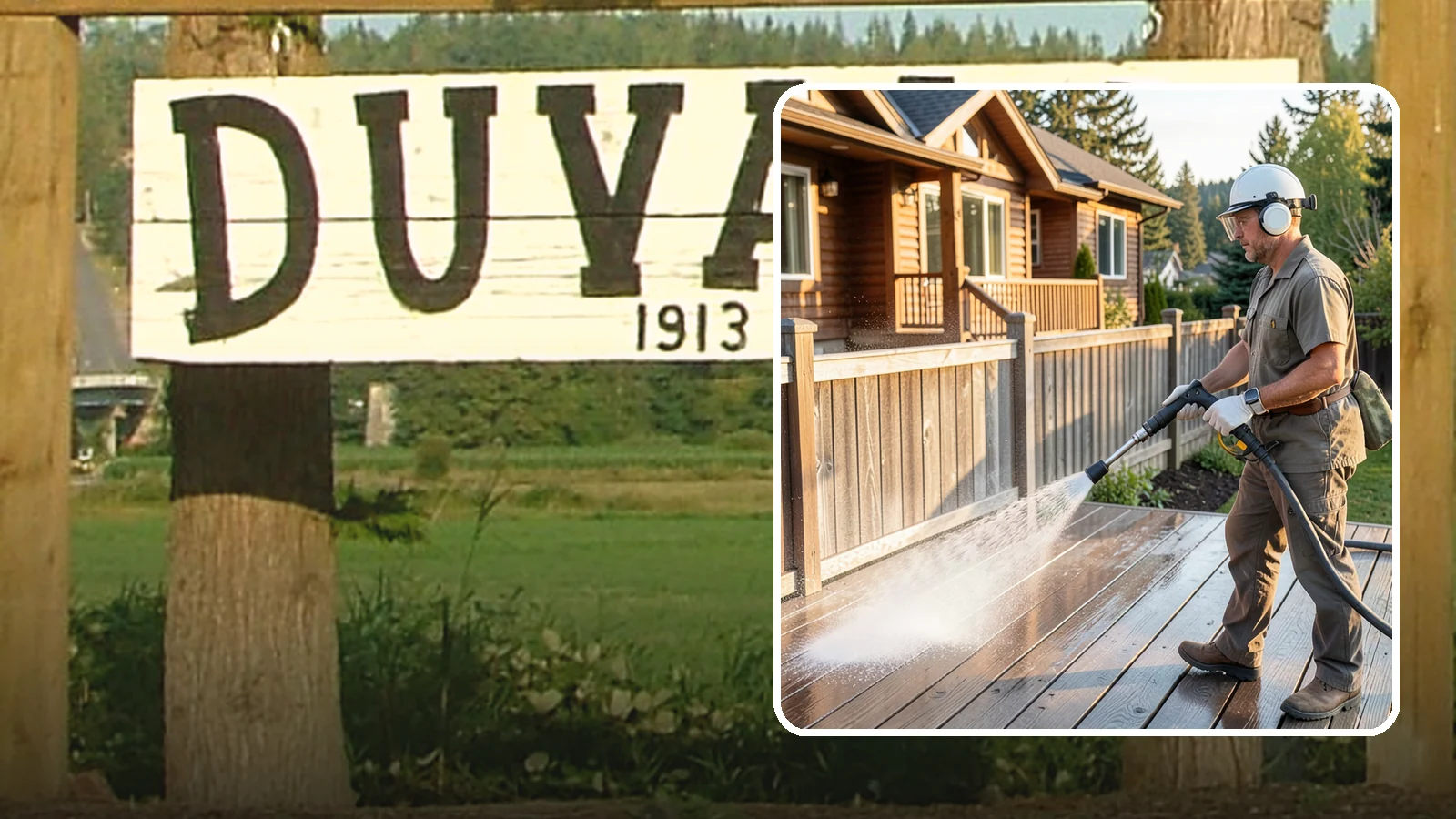 Wood Restoration in Duvall, King County, WA - Full restoration of gray, weathered wood surfaces that strips old finish, brightens the grain, and readies boards for lasting...