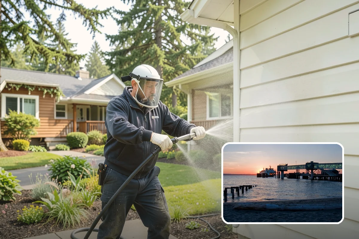 Wood Restoration in Edmonds, Snohomish County, WA - Reverses gray weathering and reveals fresh wood tone
