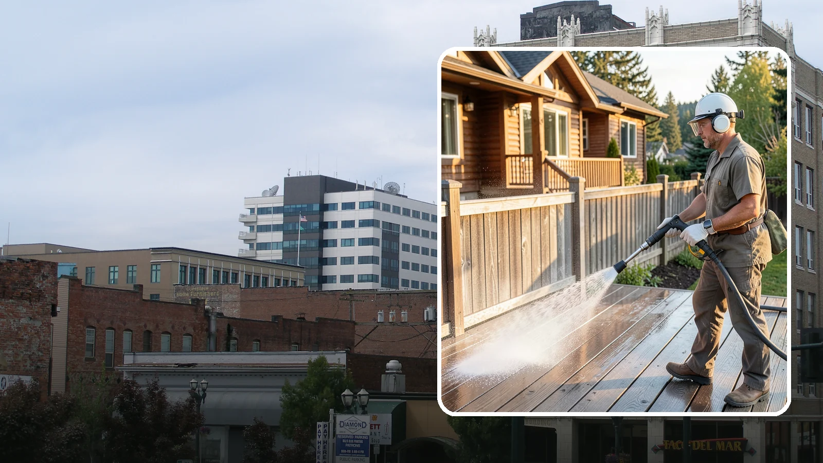 Wood Restoration in Everett, Snohomish County, WA - Full restoration of gray, weathered wood surfaces that strips old finish, brightens the grain, and readies boards for lasting...