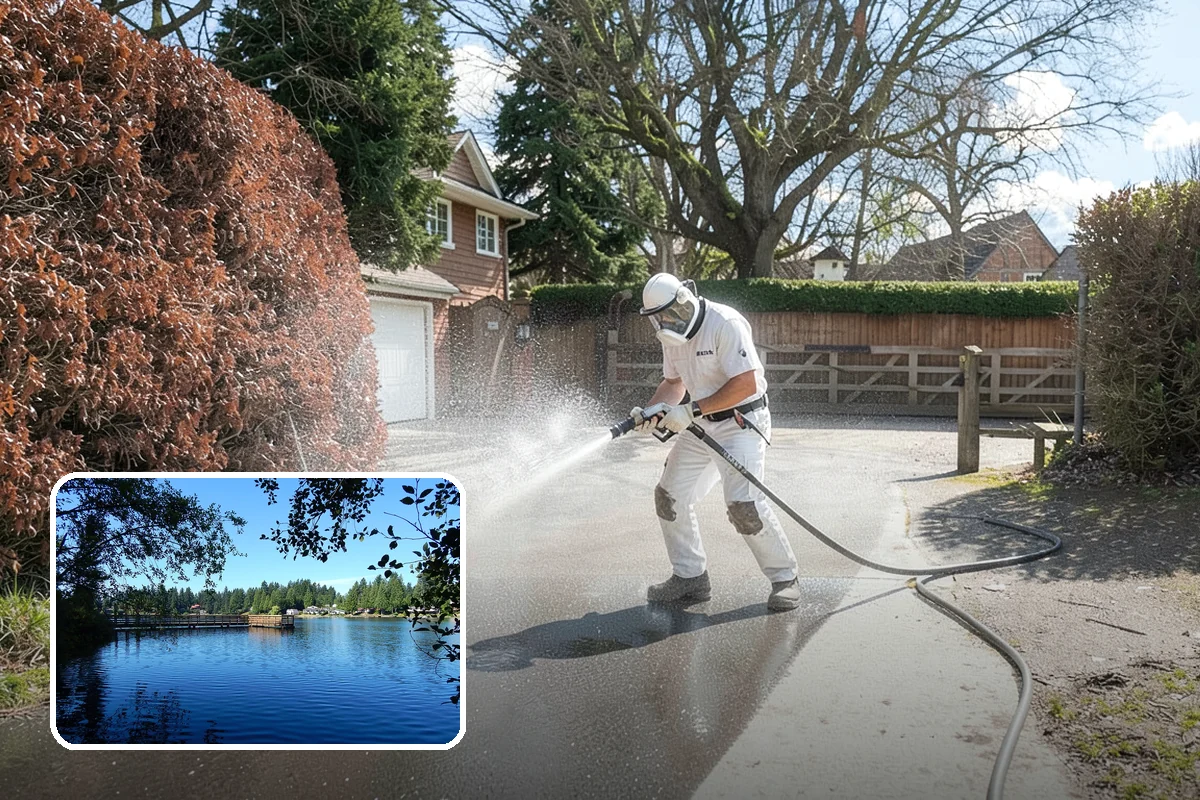 Wood Restoration in Federal Way, King County, WA - Reverses gray weathering and reveals fresh wood tone