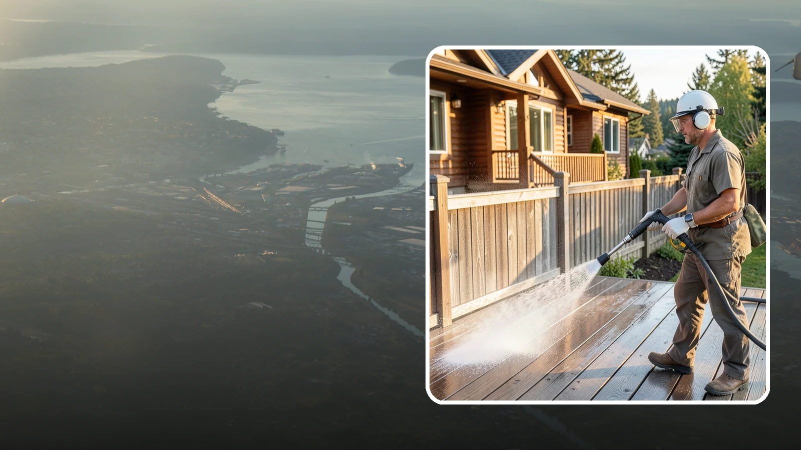 Wood Restoration in Fife, Pierce County, WA - Full restoration of gray, weathered wood surfaces that strips old finish, brightens the grain, and readies boards for lasting...