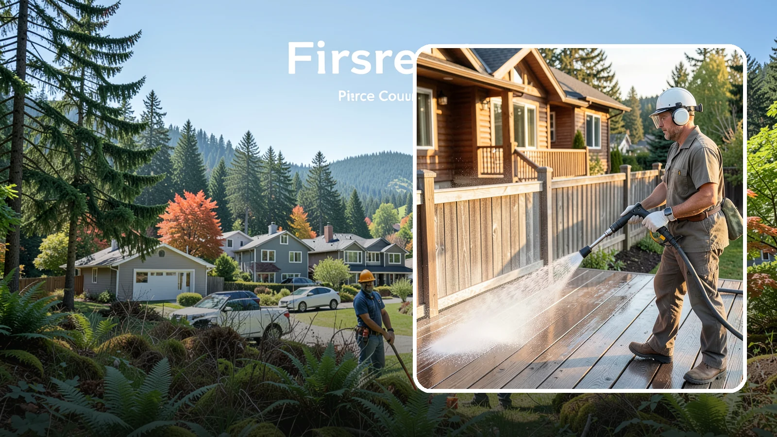 Wood Restoration in Fircrest, Pierce County, WA - Full restoration of gray, weathered wood surfaces that strips old finish, brightens the grain, and readies boards for lasting...
