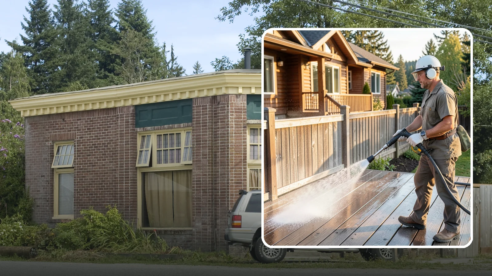 Wood Restoration in Hamilton, Skagit County, WA - Full restoration of gray, weathered wood surfaces that strips old finish, brightens the grain, and readies boards for lasting...