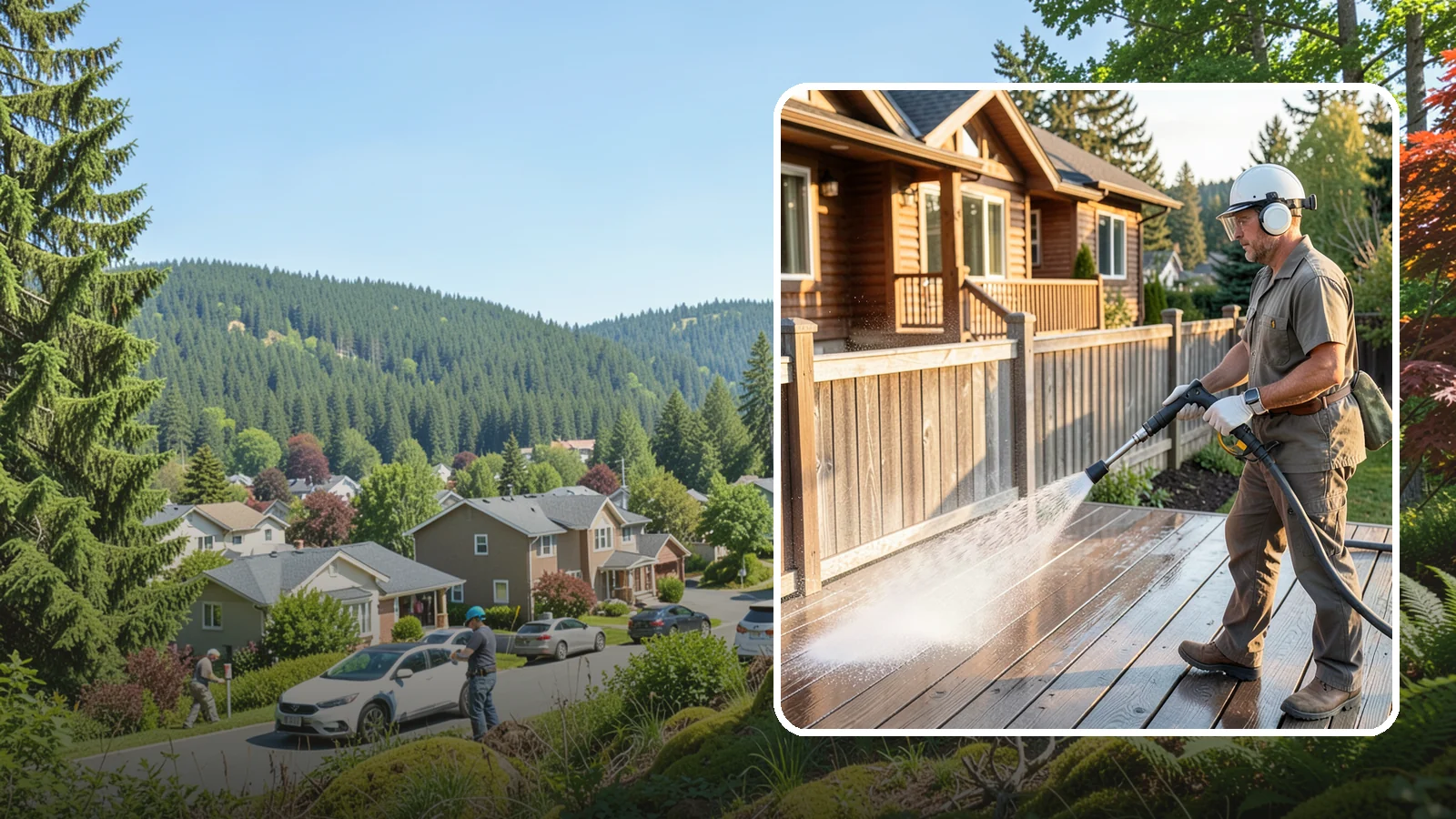 Wood Restoration in Index, Snohomish County, WA - Full restoration of gray, weathered wood surfaces that strips old finish, brightens the grain, and readies boards for lasting...