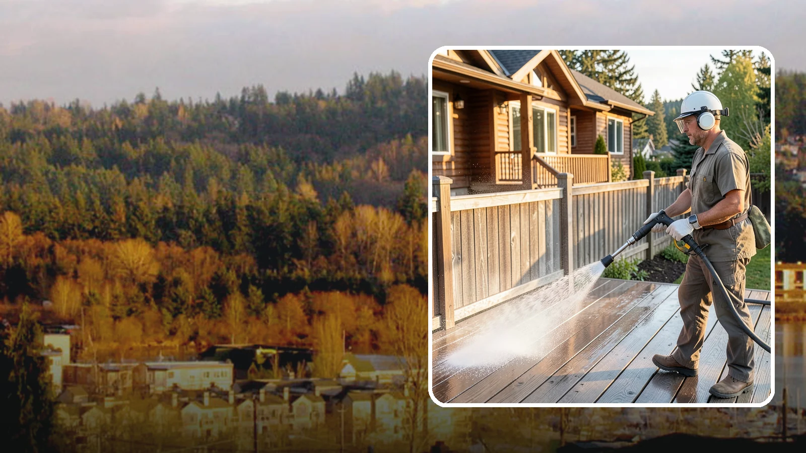 Wood Restoration in Kenmore, King County, WA - Full restoration of gray, weathered wood surfaces that strips old finish, brightens the grain, and readies boards for lasting...