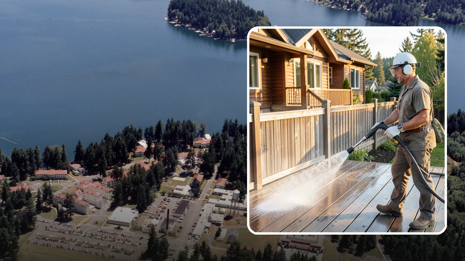 Wood Restoration in Lakewood, Pierce County, WA - Full restoration of gray, weathered wood surfaces that strips old finish, brightens the grain, and readies boards for lasting...