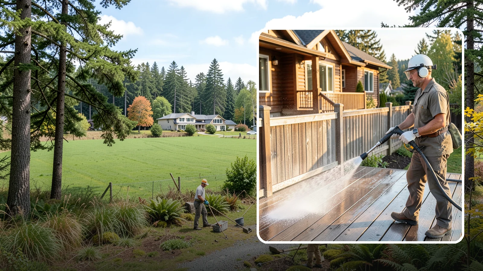 Wood Restoration in Lyman, Skagit County, WA - Full restoration of gray, weathered wood surfaces that strips old finish, brightens the grain, and readies boards for lasting...